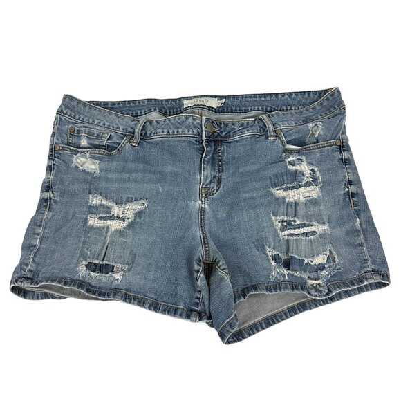 Torrid Womens Distressed Denim Jean Shorts Size 22 - Picture 1 of 6
